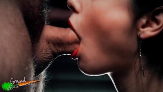 Passionate Stranger Greedily and Sloppily Sucks Cum