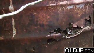 Old Man Fucks Young GF and She Swallows His Cum